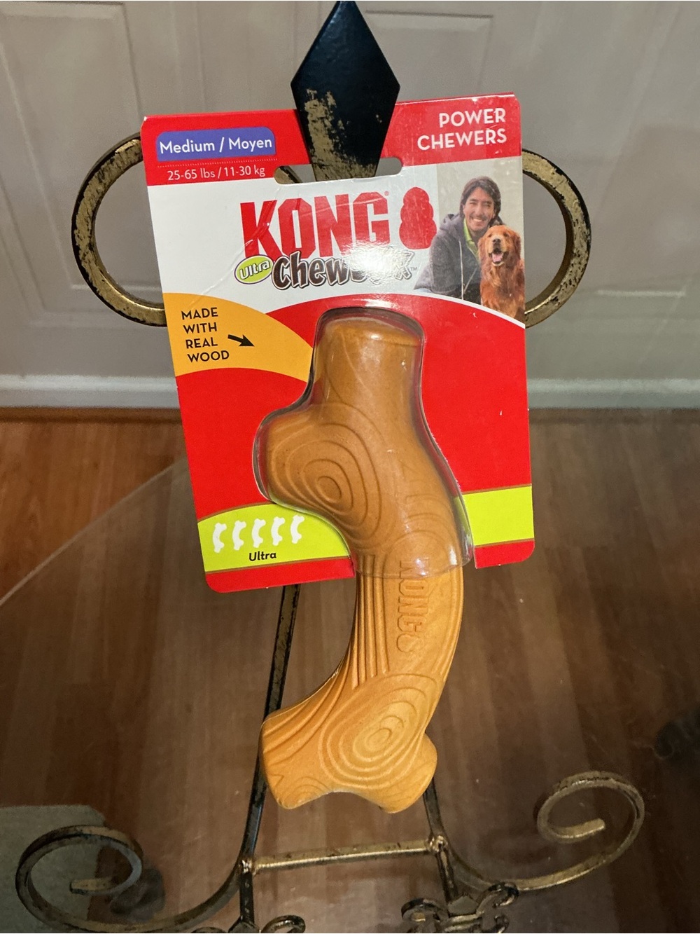 KONG ChewStix Ultra Chew Bone Wood Scent Dog Toy Real Wood Medium Size NEW 6”